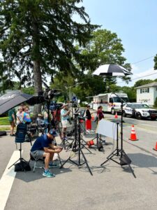 PHOTO Look At All The Media Outside Rex Heuermann's Home