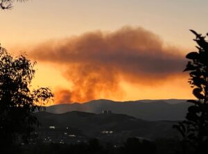 PHOTO Of Dry Fire Burning At Sunset In Castaic California