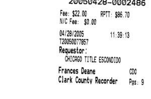 PHOTO Receipt Showing Rex Heuermann's Timeshare Transaction In April Of 2005 And Lindsay Marie Harris From Las Vegas Went Mising In May 2005