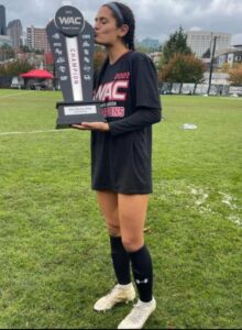 PHOTO Thalia Chaverria Kissing Her Conference Championship Soccer Trophy