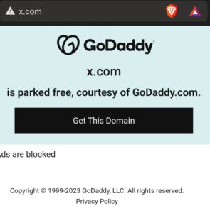 PHOTO X.com URL Was Parked By GoDaddy Before Twitter Name Change