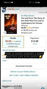 PHOTO A Book Has Already Been Written And Published And Sold On The Maui Fire Less Than A Week After It Happened