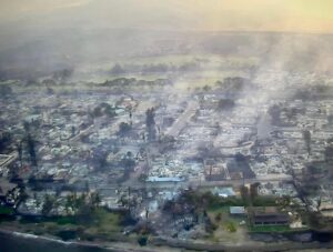 PHOTO Aerial View Showing What's Left Of Lahaina Maui And It's Not Much