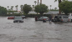 PHOTO Dozens Of Vehicles Getting Flooded Out In Cathedral City CA