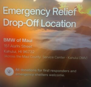 PHOTO Emergency Relief Drop Off Location For First Responder And Shelter Donations In Maui