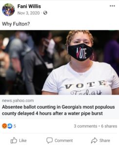 PHOTO Fani Willis Going Ham Over Absentee Ballot Counting Delayed By Water Pipe Burst In Georgia Article