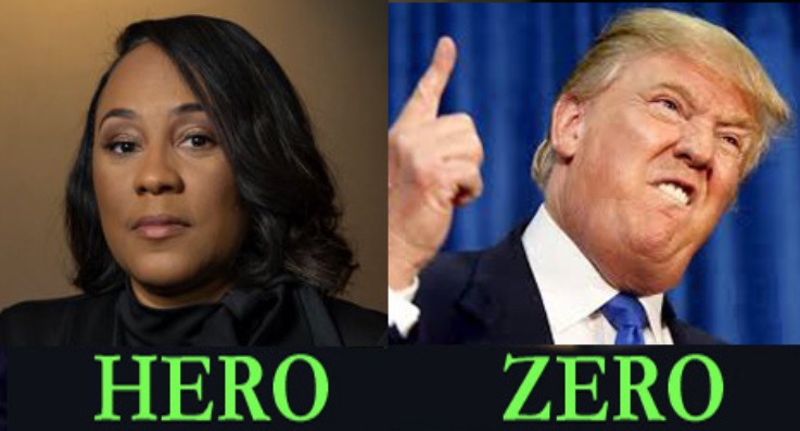 PHOTO Fani Willis Hero Donald Trump Zero Meme