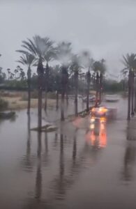 PHOTO Fire Truck Seriously Got Stuck In Floodwaters In Cathedral City