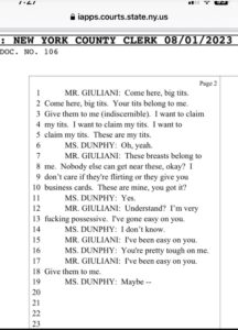 PHOTO Full Rudy Giuliani Transcript Talking To Noelle Dunphy Like She Is His Slave And Noelle Says Maybe She Will Give Him Her Tts