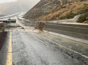 PHOTO Heavy Mud On Highway 58 West And Flooding From Tropical Storm In California