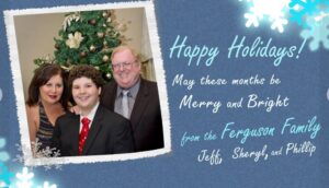 PHOTO Jeffrey Ferguson On Christmas Card With His Wife And Son