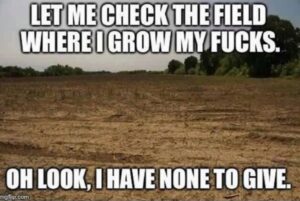 PHOTO Let Me Check The Field Where I Grow My F*cks Oh Look I Have None To Give Meme