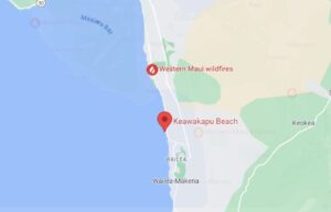 PHOTO Map Showing Where Jim Carey House In South Maui Was Compared To Where The Fires Were