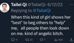 PHOTO Tailei Qi Referencing And Replying To His Female Persona On Social Media To Deleted Posts He Made