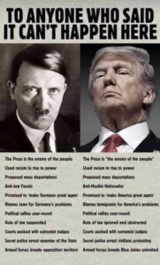 PHOTO To Anyone Who Said It Can't Happen Here Hitler Donald Trump Meme