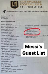 PHOTO Julio Urias Was On Messi's Guest List At LAFC Game