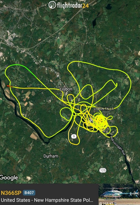 PHOTO State Police Helicopter In Lisbon Maine Went Back To Refuel In