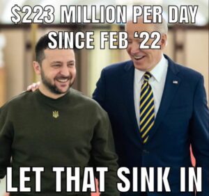PHOTO $223 Million Per Day Since February 2022 Let That Sink In Joe Biden Sam Bankman-Fried Meme