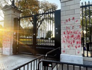 PHOTO Blood On White House Gates From Protesters Losing Their Minds