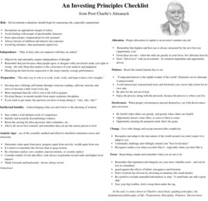 PHOTO Charlie Munger's Insane Investing Checklist Guidelines That Are Pure Genius