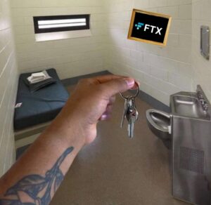 PHOTO Sam Bankman-Fried Showing Off His New Keys To His Prison Cell Meme