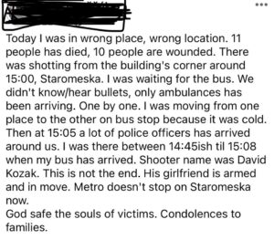 PHOTO Eyewitness In Prague Explains What Happened Before During And After Mass Shooting
