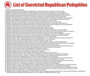 PHOTO Full List Of Convicted Republican Pedophiles