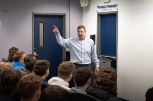 PHOTO Jeff Choate Talking To Nevada Football Players After Taking Head Coaching Job On Monday