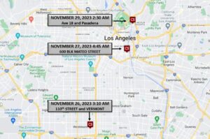 PHOTO Map Of Los Angeles Showing Where Jerrid Powell Killed His Victims