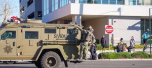 PHOTO SWAT Bearcat Driving Past UNLV Campus After Mass Shooting