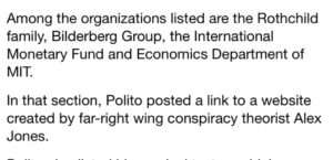 PHOTO Tony Polito Had Rothchild Family Bilderberg Group And International Monetary Fund On His Website