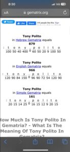 PHOTO Tony Polito's Full Jewish Gematria Results