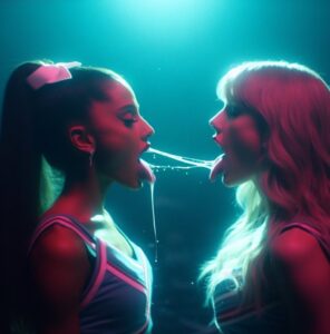 PHOTO Arianna Grande And Taylor Swift Drooling On Each Other Meme