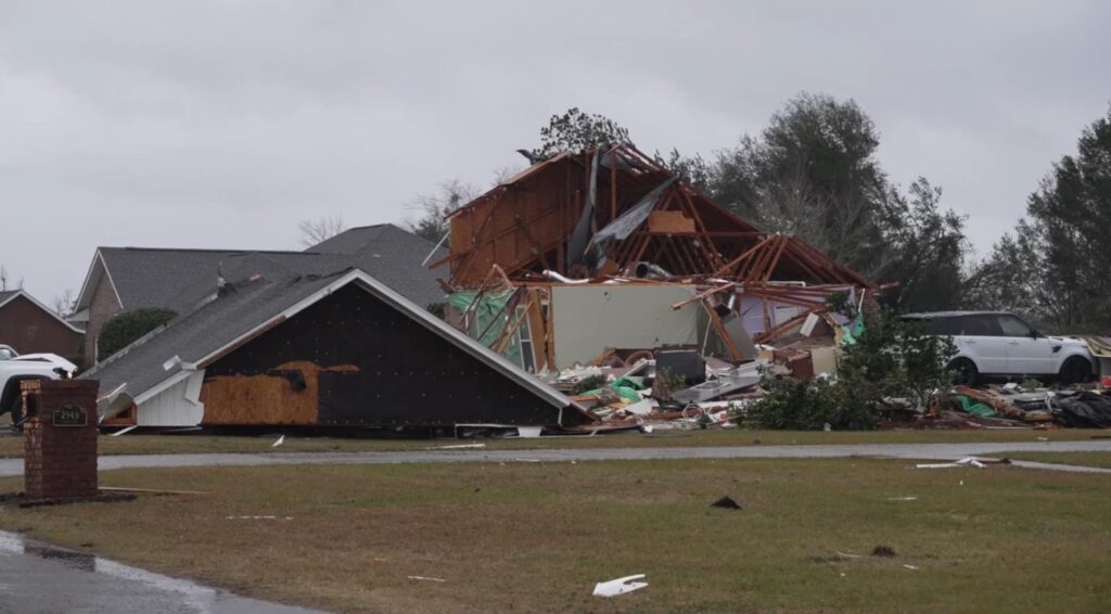 PHOTO Close Up Of Tornado Damage In Spring Chase Subdivision In