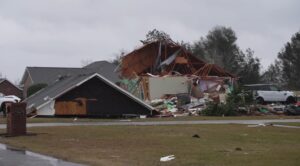 PHOTO Close Up Of Tornado Damage In Spring Chase Subdivision In Marianna Florida