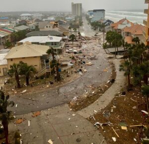 PHOTO Close Up Of Tornado Damage On Street Near The Ocean In Panama City Beach Florida