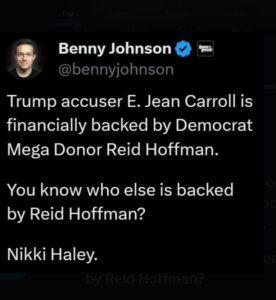 PHOTO E Jean Carroll And Nikki Haley Are Both Backed By Mega Donor Reid Hoffman