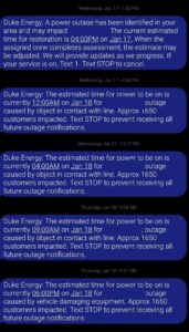 PHOTO Look At All The Notifications From Duke Energy During Durham Power Outages