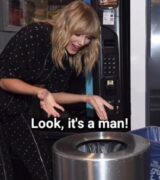 PHOTO Look It's A Man Taylor Swift Staring At A Trash Can Meme