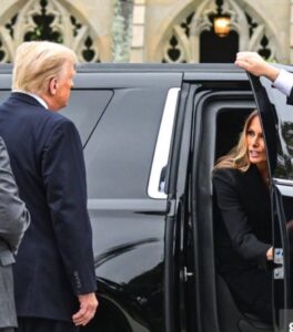 PHOTO Melania Trump Getting Out Of Motorcade With Scowling Look On Her Face At Donald Trump