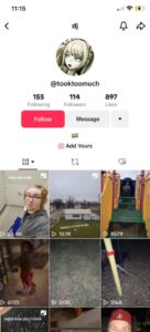 PHOTO Of All Of Dylan Butler's TikTok Videos On His Account