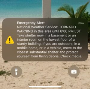 PHOTO Of Emergency Alert Everyone In Florida Received On Their Phone Over Tornado Warning In Fort Lauderdale
