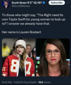 PHOTO The Right Have Their Own Taylor Swift In Lauren Boebert