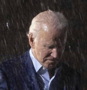 PHOTO Joe Biden Outside In A Suit Getting Soaked In The Pouring Rain