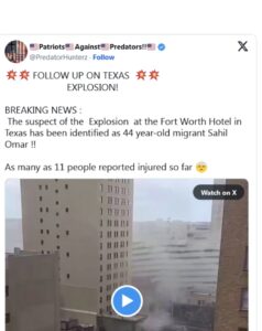 PHOTO Mass Shooter Sahil Omar Was Also Involved In Explosion At Fort Worth Texas Hotel
