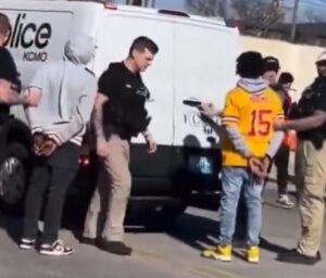 PHOTO Of Two White Mass Shooters From El Salvador Being Arrested And Cuffed In Kansas City
