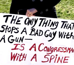 PHOTO The Only Thing That Stops A Bad Guy With A Gun Is A Congressman With A Spine Sign