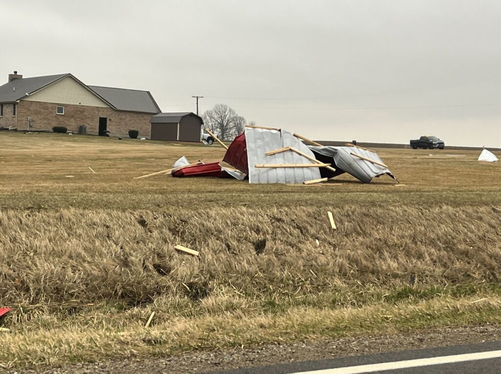 PHOTO Tornado Debris In South Vienna Ohio Scattered All Over Fields In