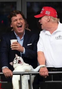 PHOTO Tucker Carlson Reacting To Donald Trump's $400 Sneakers Selling Out In 1 Hour While Nike Just Laid Off 1700 Workers Meme