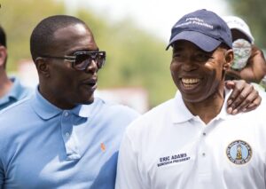 PHOTO Lamor Whitehead Golfing With Eric Adams At Exclusive Country Club